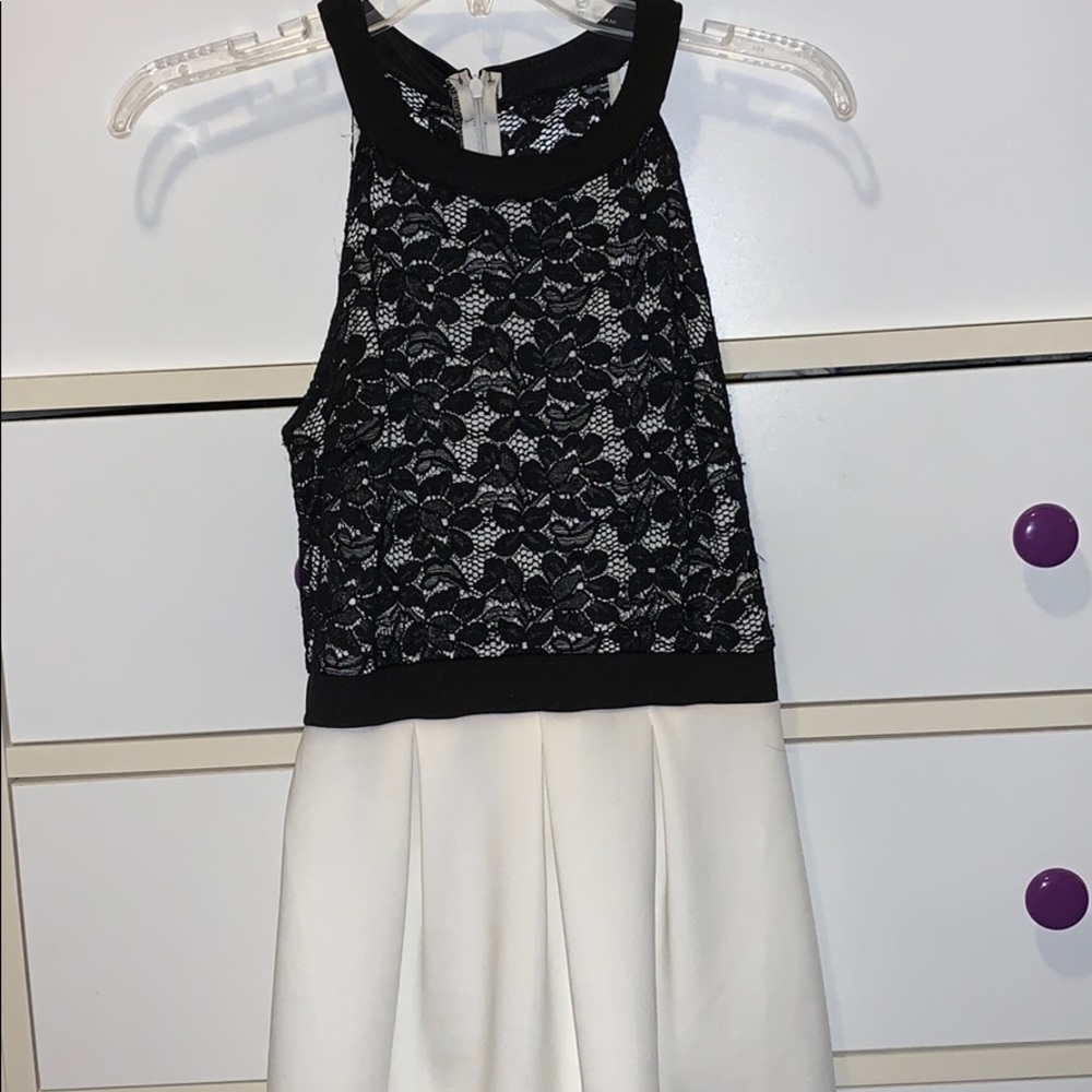 Black Lace and White Formal Dress